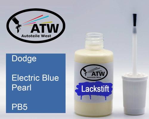 Dodge, Electric Blue Pearl, PB5: 20ml Lackstift, von ATW Autoteile West.